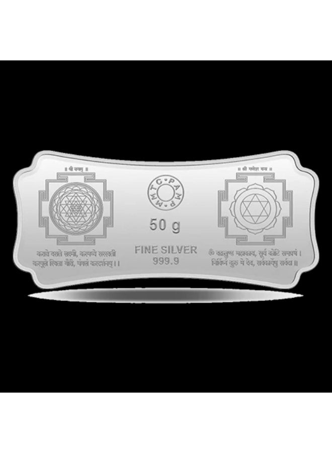 KHUSHBOO JEWELS MMTC-PAMP PURE 999 SILVER 50 GRAMS BAR - Image 2