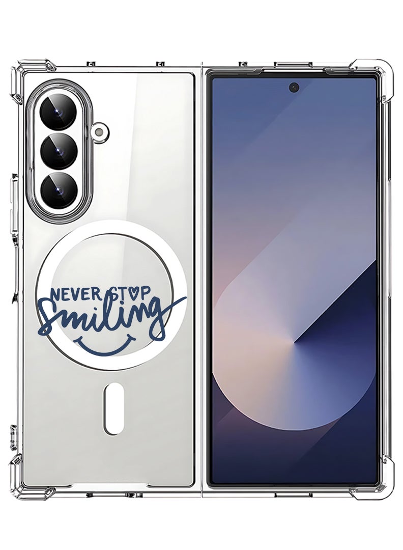 Theodor Magnetic Case for Samsung Galaxy Z Fold 7 Compatible with MagSafe Wireless Charging, Shockproof Phone Bumper Cover Never Stop Smilling - Image 1