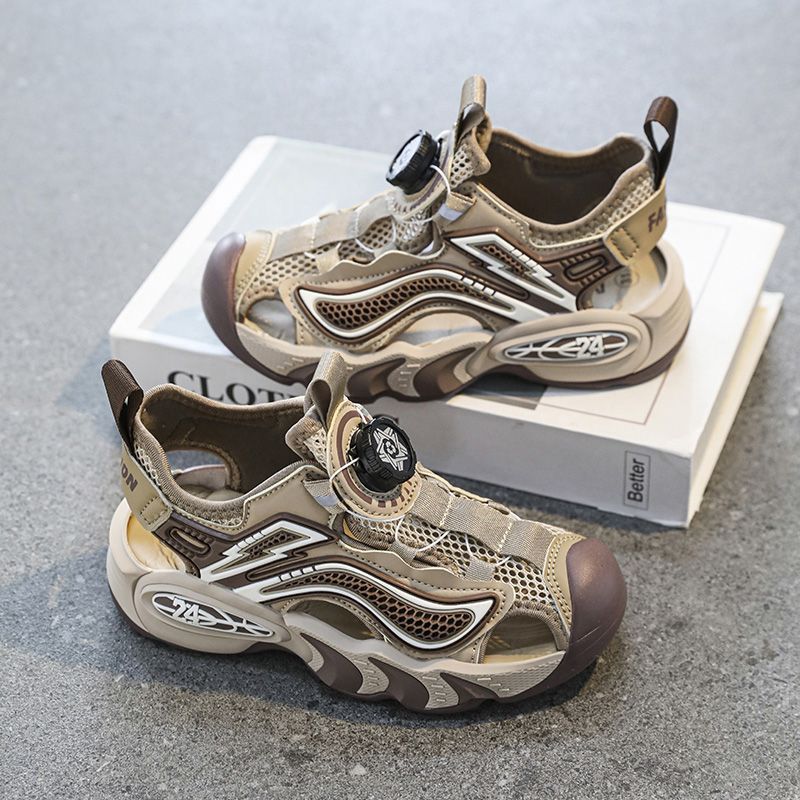 Boys' Baotou Sandals 2025 Children'S Rotating Button Sports Sandals Elementary School Casual Beach Shoes - Image 3