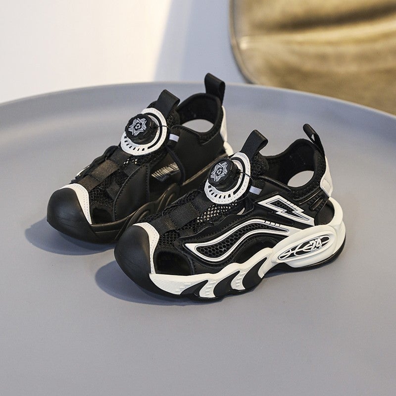 Boys' Baotou Sandals 2025 Children'S Rotating Button Sports Sandals Elementary School Casual Beach Shoes - Image 1