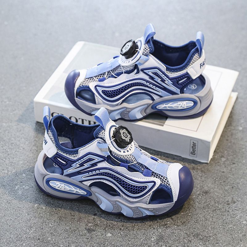 Boys' Baotou Sandals 2025 Children'S Rotating Button Sports Sandals Elementary School Casual Beach Shoes - Image 2