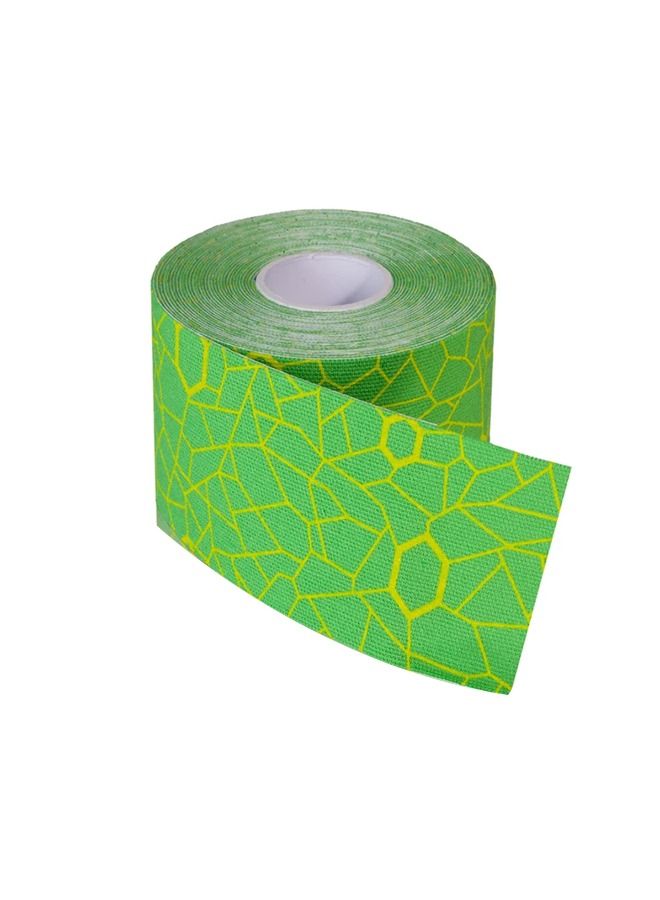 TheraBand Kinesiology Tape, Waterproof Physio Tape for Pain Relief, Muscle & Joint Support, 5 cm x 5 Meter, Electric Green/Yellow - Image 1