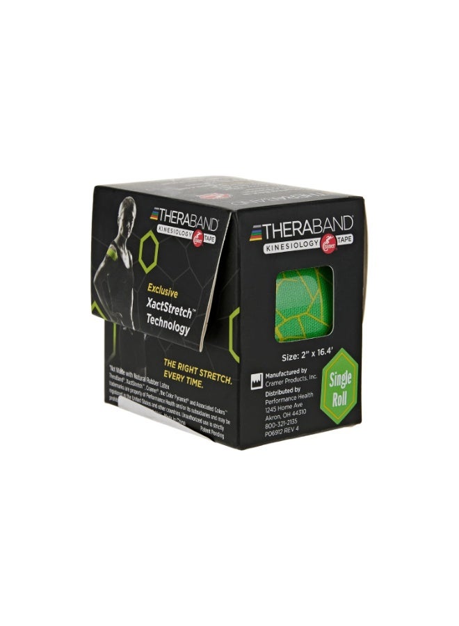 TheraBand Kinesiology Tape, Waterproof Physio Tape for Pain Relief, Muscle & Joint Support, 5 cm x 5 Meter, Electric Green/Yellow - Image 4