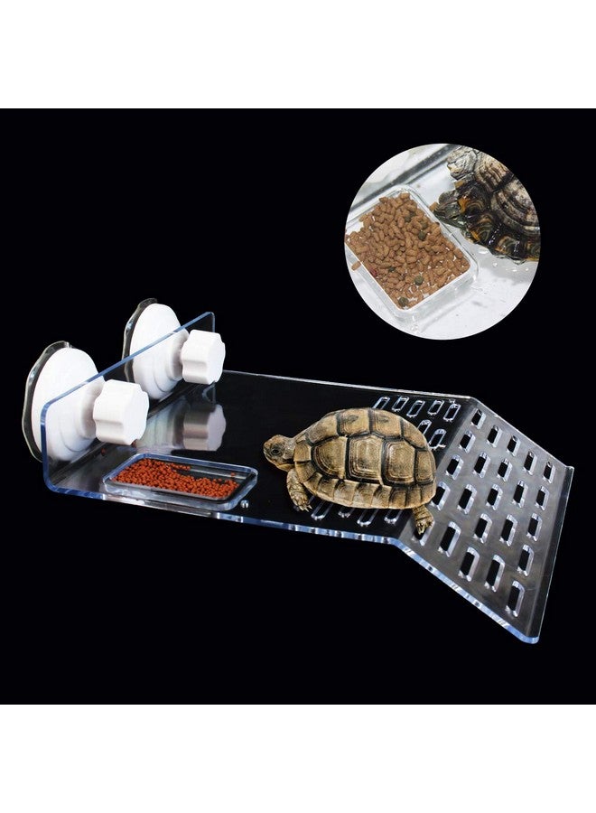 ourjob Turtle Basking Platform, Turtle Tank Platform, Aquarium Animal Transparent Sink Wharf, Reptile Habitat, Turtle Tank Dock Floating Decor with Sucker Cap - Image 3