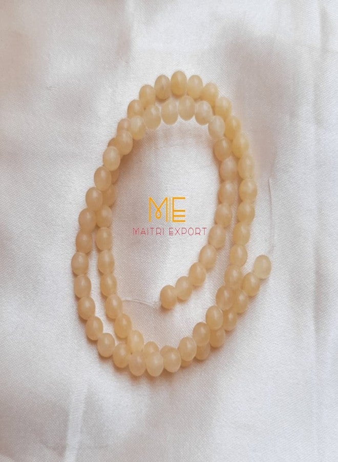 Maitri Export Natural Calcite Crystal - Stone/Beads/Gemstone 6mm Round Loose Beads in String for Making Necklace/Jewelry/Bracelet/Mala (Calcite) - Image 4