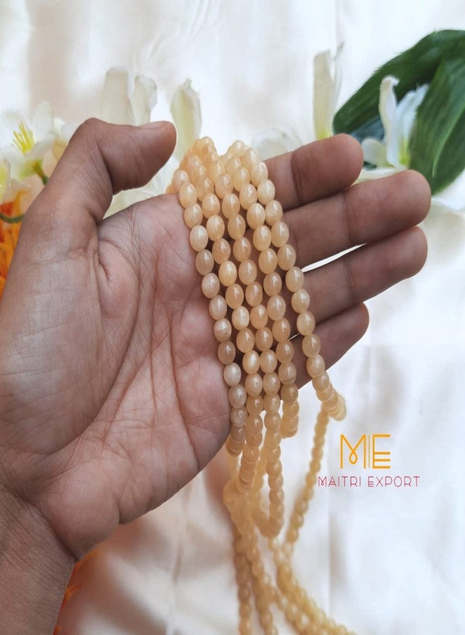 Maitri Export Natural Calcite Crystal - Stone/Beads/Gemstone 6mm Round Loose Beads in String for Making Necklace/Jewelry/Bracelet/Mala (Calcite) - Image 3