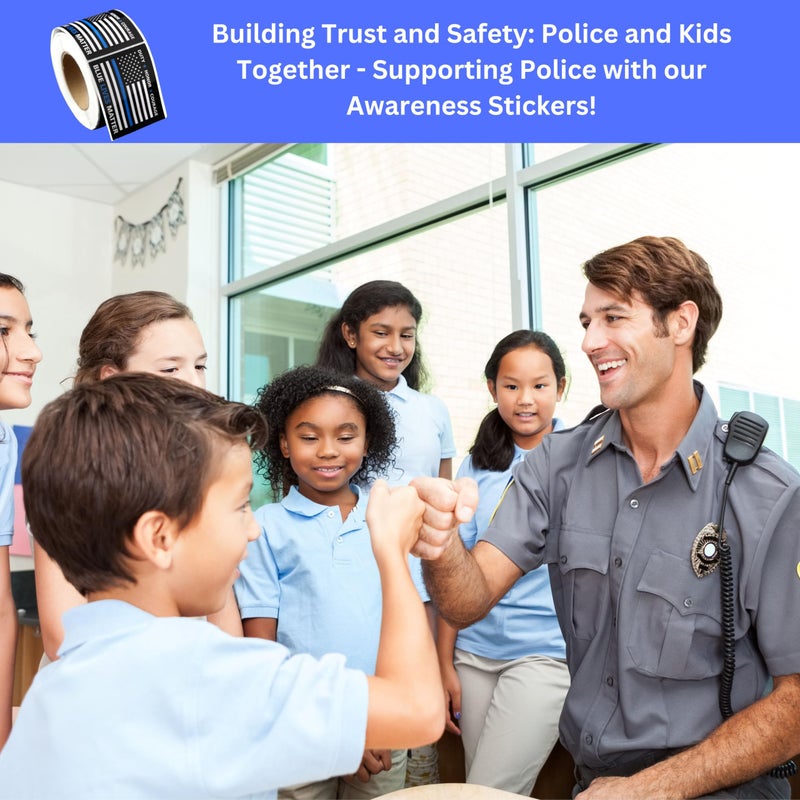 Fundraising For A Cause 250 Police Support Stickers - Roll of 250 Blue Lives Matter Flag Stickers - Image 5