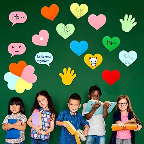 MAMUNU 72 PCS Large Heart Paper Cutouts, Assorted 9 Colors Heart Cutouts Cardstock Bulk Classroom Wall Bulletin Board Decoration, 6 inch Heart Cutouts for DIY Crafts Projects Party Home Decorations - Image 5