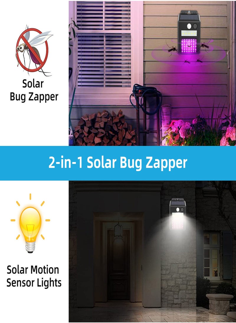 KASTWAVE - 2-in-1 Solar Bug Zapper Outdoor  1 Pack Solar Powered Mosquito Zapper with UV Light Electric Insect Killer Fly Trap with Motion Sensor LED Lights for Outdoor Use Garden Waterproof Fly Trap - Image 1
