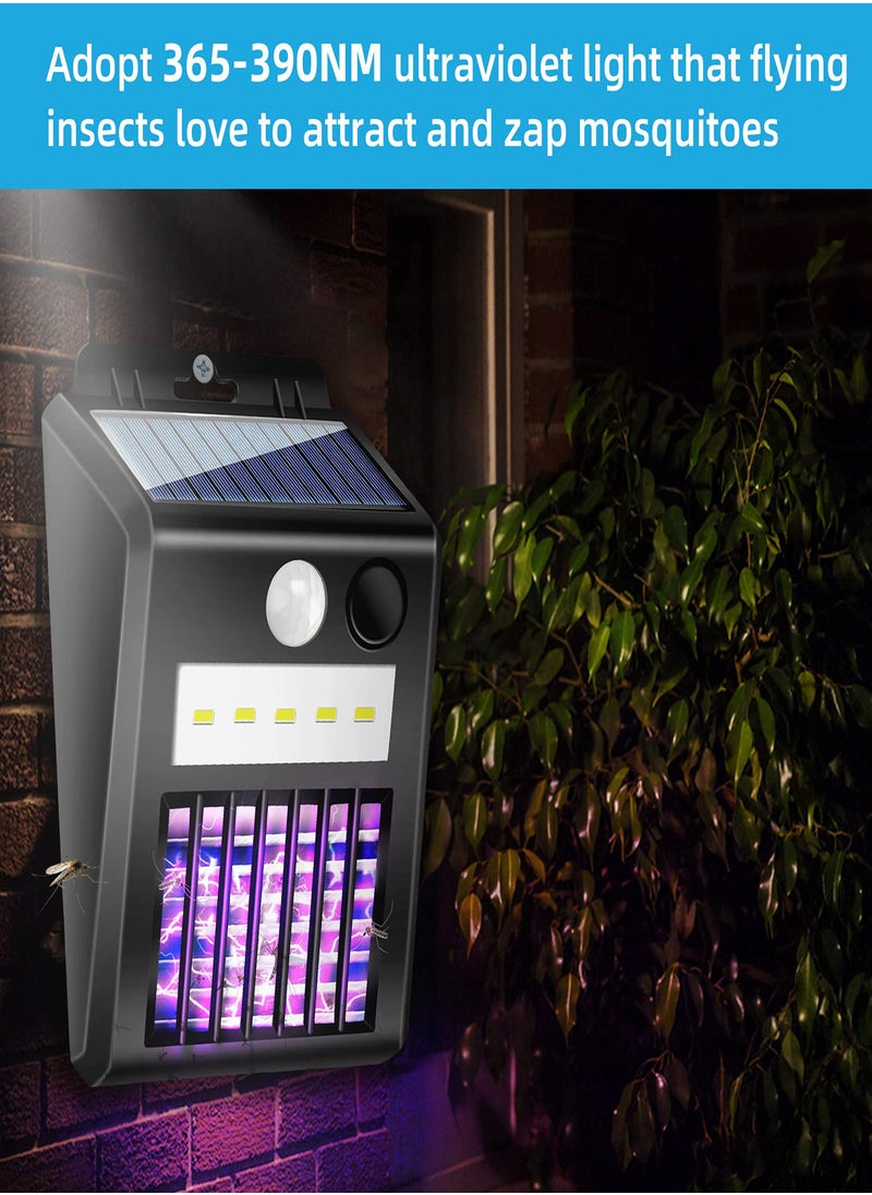 KASTWAVE - 2-in-1 Solar Bug Zapper Outdoor  1 Pack Solar Powered Mosquito Zapper with UV Light Electric Insect Killer Fly Trap with Motion Sensor LED Lights for Outdoor Use Garden Waterproof Fly Trap - Image 1