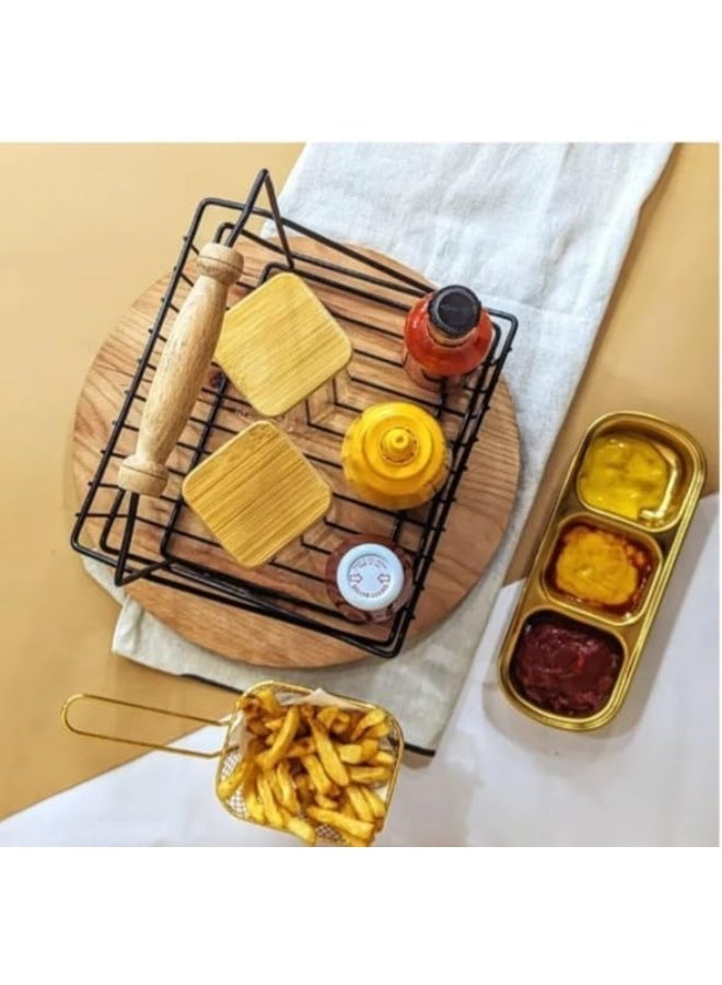 Metal Sauce Holder Durable Condiment Organizer Rack for Kitchen Countertop Table Dining Pantry - Image 3