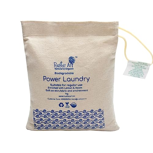 Rustic Art Biodegradable Power Laundry | Enriched With Neem & Lemon | 30-40 Washes per kg | Front & Top Load | Works in Hard Water | 1kg - Image 4