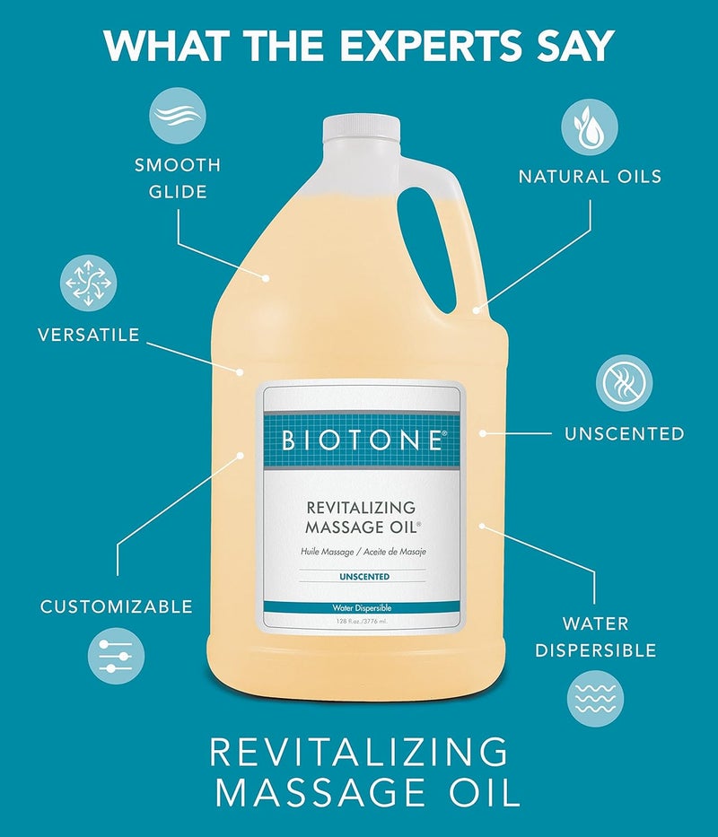 Biotone زيت تدليك بيودون المنعش بدون رائحة 128 أونصة 1 جالون - Image 5