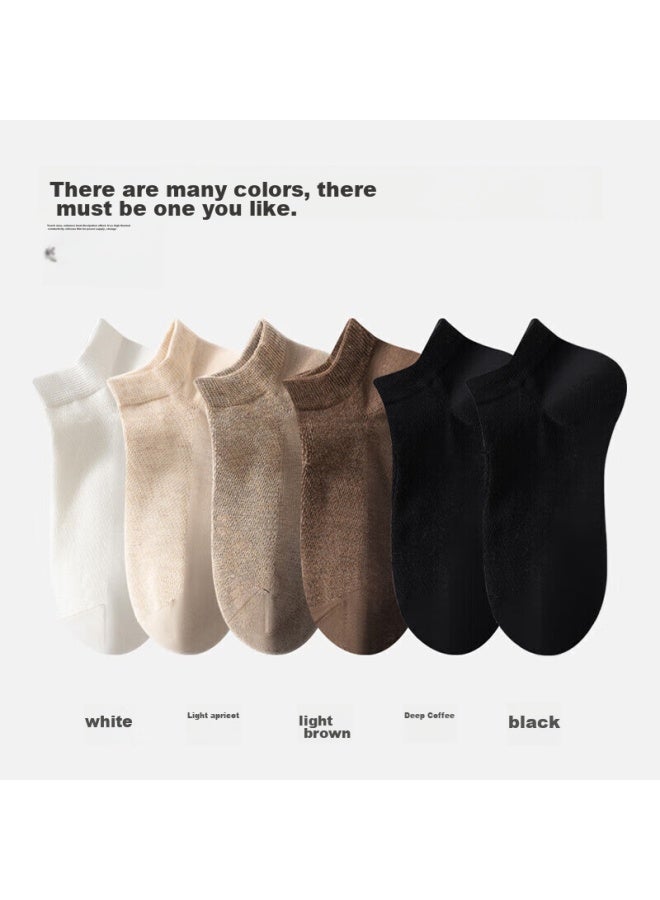MIIOW Miiow Men's Socks, Breathable Mesh, Boat Socks, Spring And Summer Short Tube Socks, 7a Antibacterial, Casual Cotton Socks, 5 Pairs - Image 2