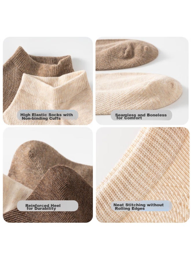 MIIOW Miiow Men's Socks, Breathable Mesh, Boat Socks, Spring And Summer Short Tube Socks, 7a Antibacterial, Casual Cotton Socks, 5 Pairs - Image 4