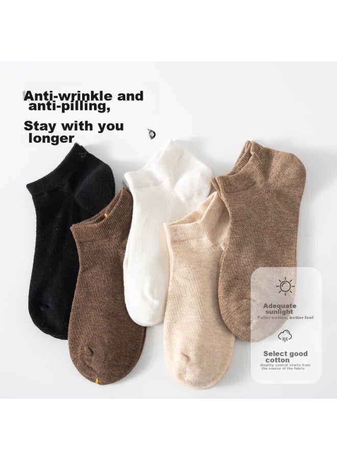 MIIOW Miiow Men's Socks, Breathable Mesh, Boat Socks, Spring And Summer Short Tube Socks, 7a Antibacterial, Casual Cotton Socks, 5 Pairs - Image 5