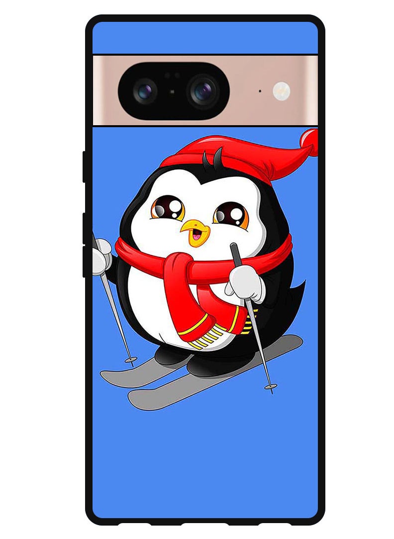 Theodor - Protective Case Anti Scratch Shock Proof Bumper Cover For Google Pixel 8 Skating Penguin - Image 1