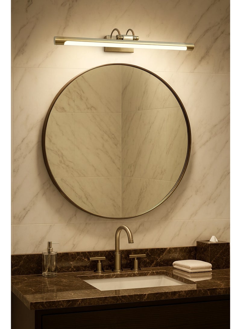 AL THURAYAT Modern 3-Color Dimmable Wall Lamp, 15W, 60 cm. With this modern wall lamp, it provides balanced lighting, ideal for placing above mirrors. (Gold color) - Image 5