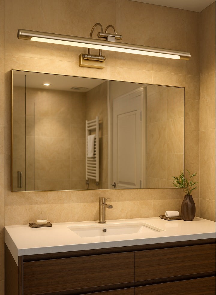 AL THURAYAT Modern 3-Color Dimmable Wall Lamp, 15W, 60 cm. With this modern wall lamp, it provides balanced lighting, ideal for placing above mirrors. (Gold color) - Image 1