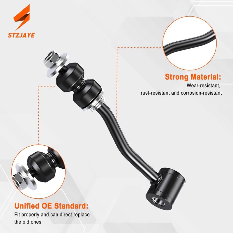 STZJAYE Sway Bar Link Front 2 Pcs K3174, Front Sway Bar Links for-Jeep for Cherokee for Comanche for Grand Cherokee for Grand Wagoneer, Automotive Replacement Sway Bar Link Kits, Stabilizer Bar Link - Image 3