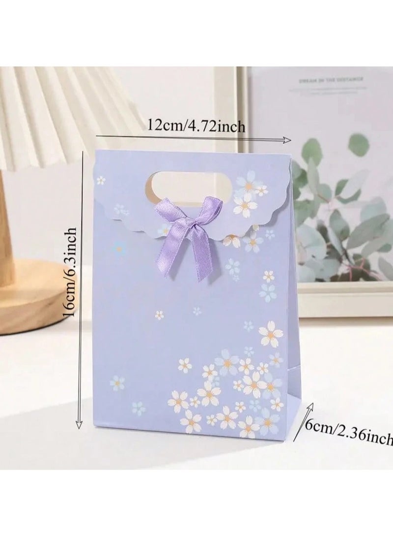 6 Pcs Pink Paper Gift Bags with Bow – Elegant Gift and Giveaway Bags for Parties, Birthdays, and Weddings - Image 3
