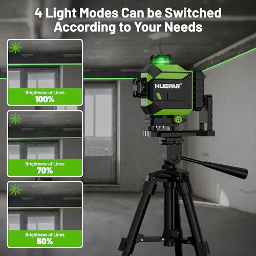Huepar 4x360 Laser Level Self-leveling 4D Green Beam Cross Line 16 Lines Tiling Floor Laser Tool -2x360 Horizontal/Vertical Laser Lines -rechargeable Li-ion Battery & Integrated Magnetic Bracket 704CG - Image 5