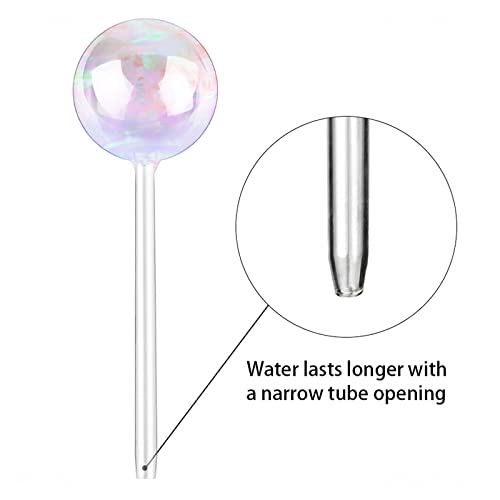Tomorotec [6 PCS] Light Iridescent Rainbow Gradient Color Clear Glass Self-Watering System Spikes, Automatic Plant Waterer Bulbs - Image 4