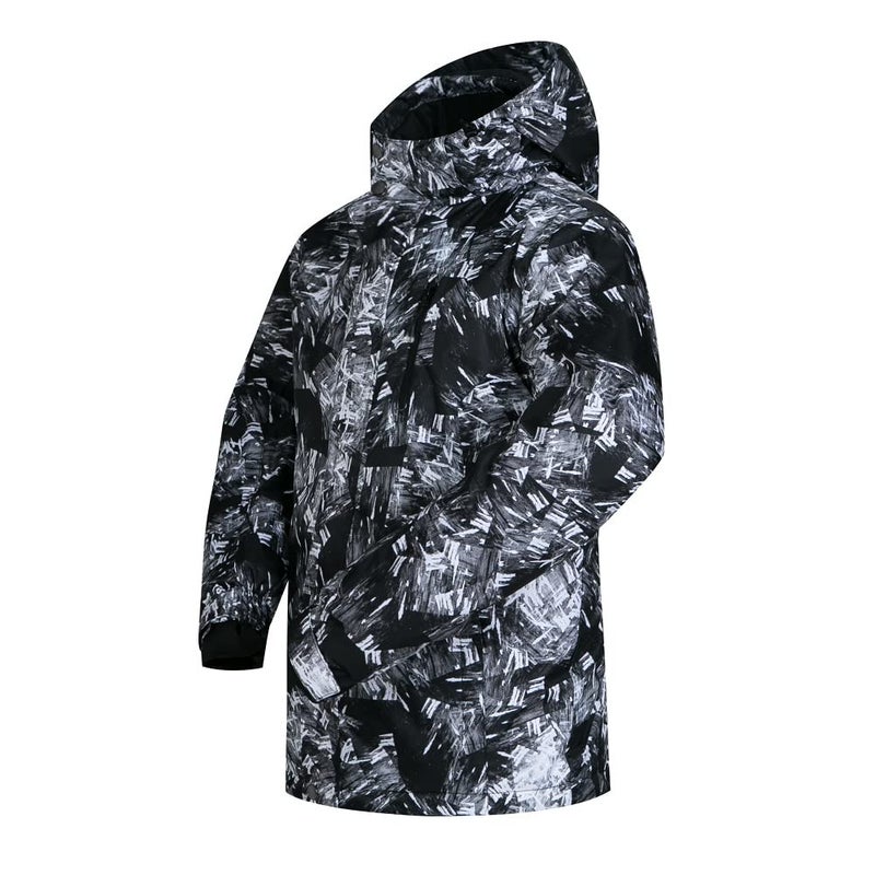 Come Wonka Mens Ski Jacket and Pants Set Ski Suit Winter Waterproof Windproof Hooded Snow Coat 2 Pieces Snowboarding Snowsuits Black+White-L - Image 4