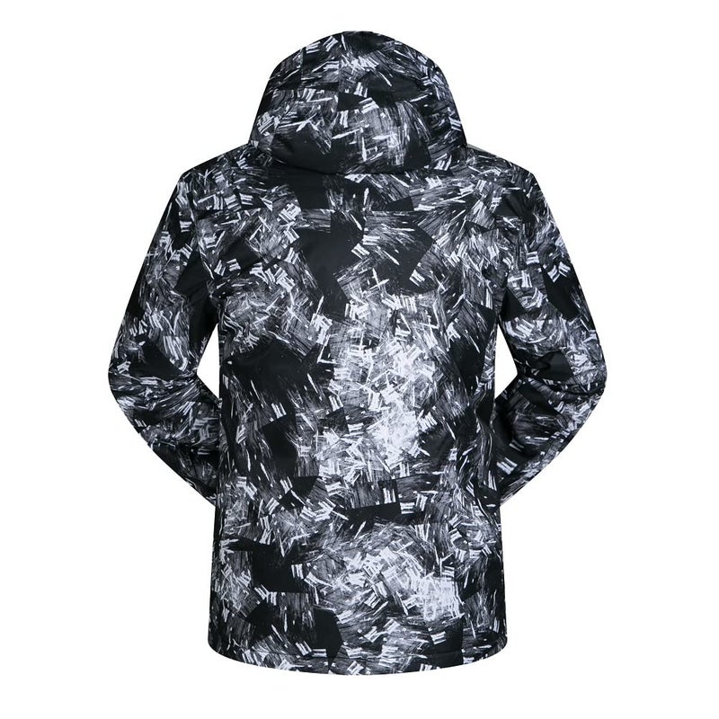 Come Wonka Mens Ski Jacket and Pants Set Ski Suit Winter Waterproof Windproof Hooded Snow Coat 2 Pieces Snowboarding Snowsuits Black+White-L - Image 3