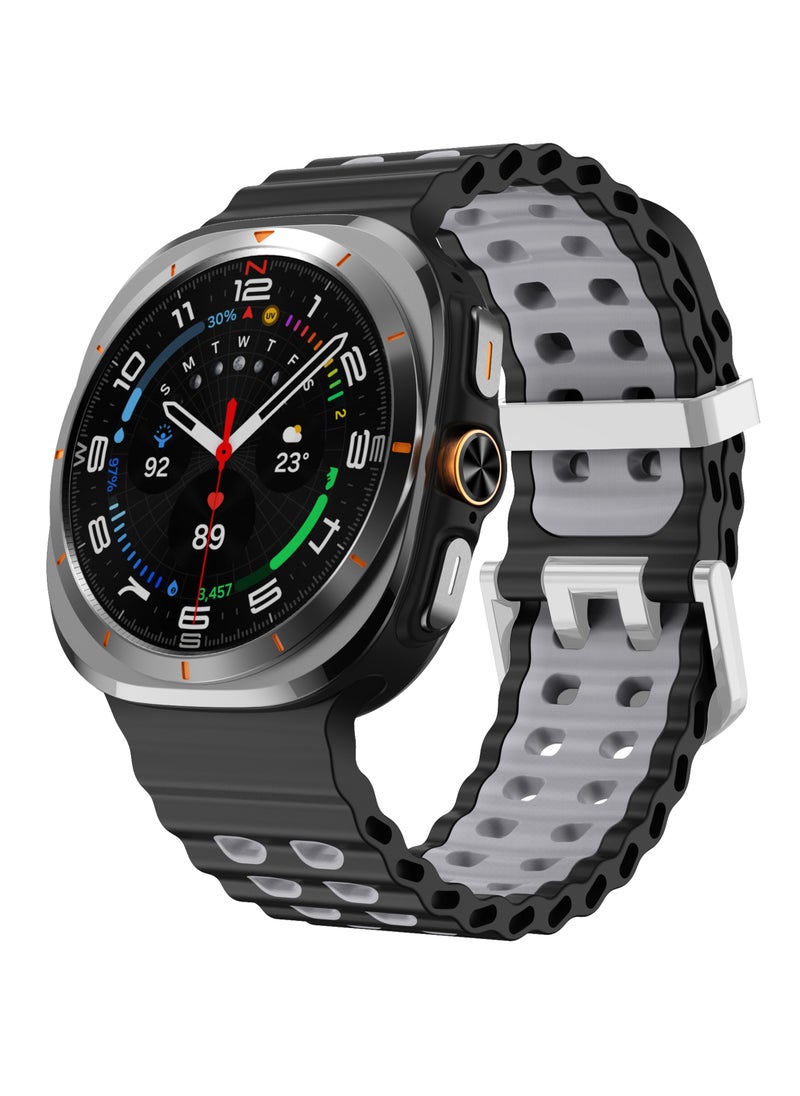Youque - Silicone Sport Strap Bands for Samsung Galaxy Watch 7 Ultra Band 47mm, Breathable Soft Silicone Waterproof Watch Strap - Image 1