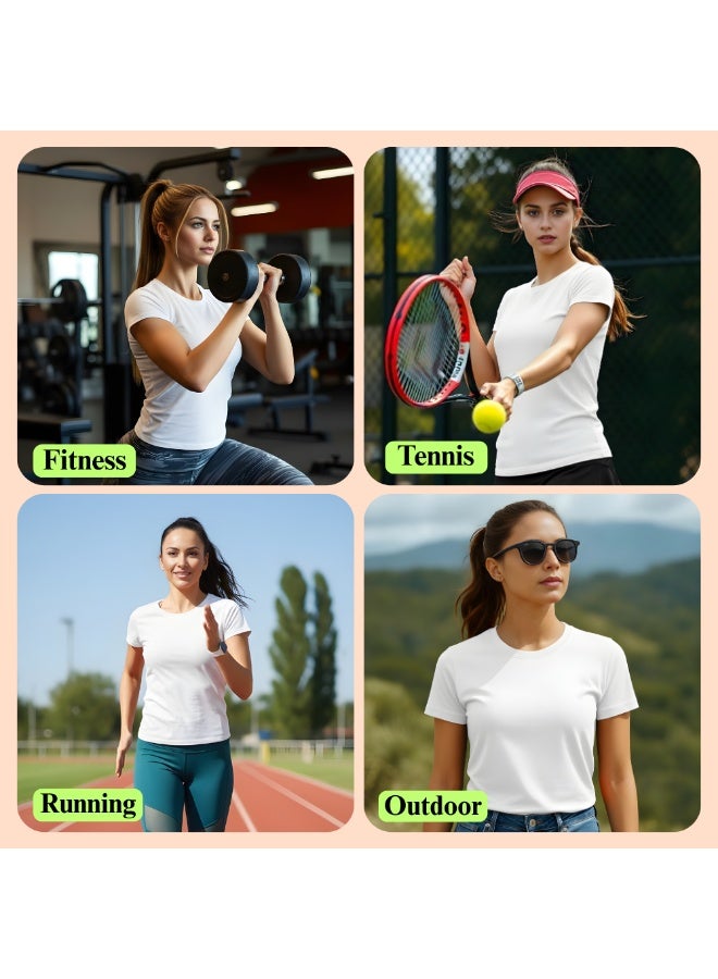 PRINTSHOP4ME Pack Of 5 Women's Round Neck T-Shirts | Short Sleeve | Cotton Tees | Comfortable Casual Wear For Daily Use, Gym - Image 2