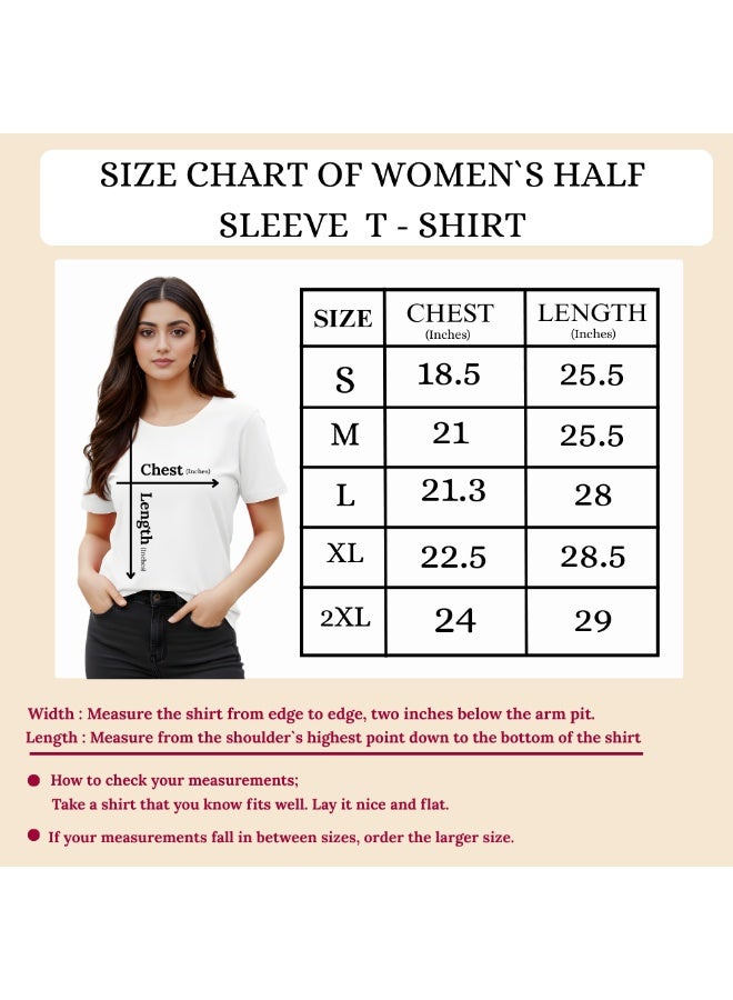 PRINTSHOP4ME Pack Of 5 Women's Round Neck T-Shirts | Short Sleeve | Cotton Tees | Comfortable Casual Wear For Daily Use, Gym - Image 3