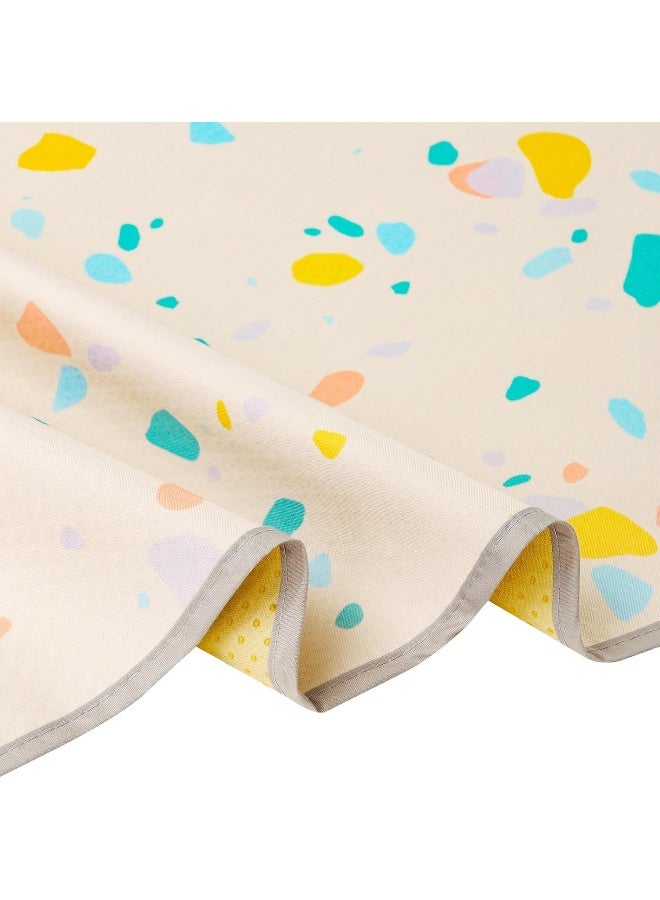 CLCROBD Splat Mat for Under High Chair/Arts/Crafts, 51" Baby Anti-slip Food Splash and Spill Mat for Eating Mess, Waterproof Floor Protector and Table Cloth (Beige) - Image 5