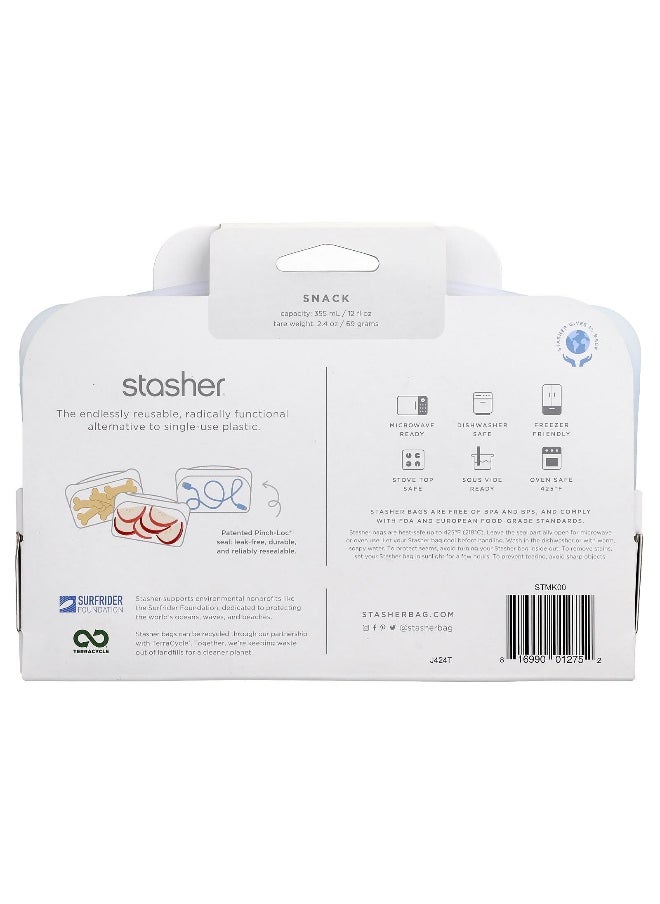 Stasher Stasher, Reusable Silicone Food Bag, Snack Size, Clear, 12 fl oz (355 ml)  - Image 2