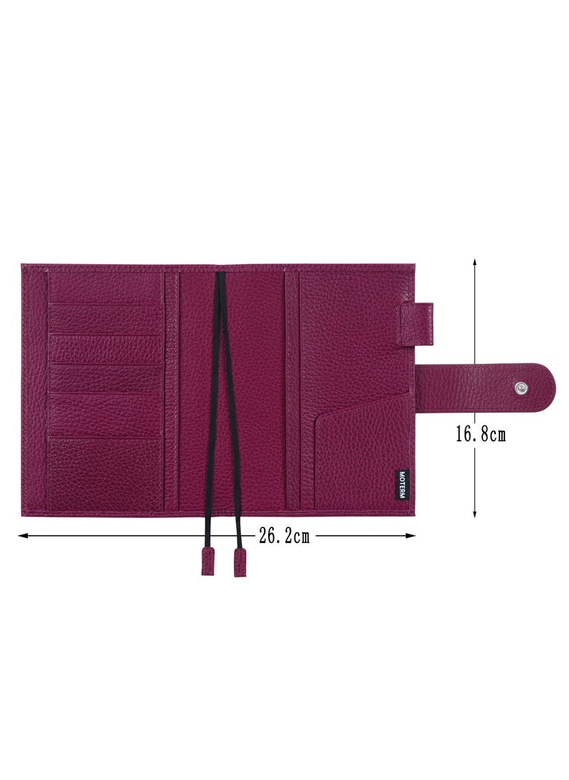 Moterm Moterm Leather Cover for A6 Notebooks - Fits Hobonichi, Stalogy and Midori MD Planners, with Pen Loop, Card Slots and Back Pocket (Pebbled-Chocolate, A6+)  - Image 2