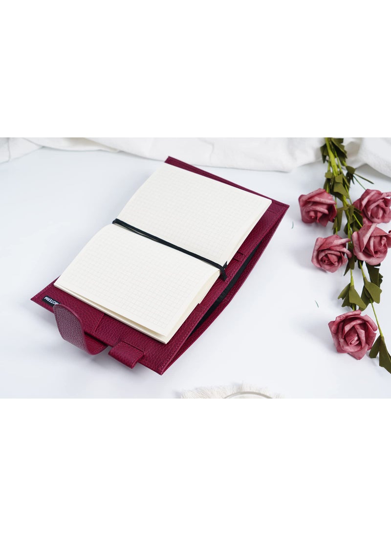 Moterm Moterm Leather Cover for A6 Notebooks - Fits Hobonichi, Stalogy and Midori MD Planners, with Pen Loop, Card Slots and Back Pocket (Pebbled-Chocolate, A6+)  - Image 5