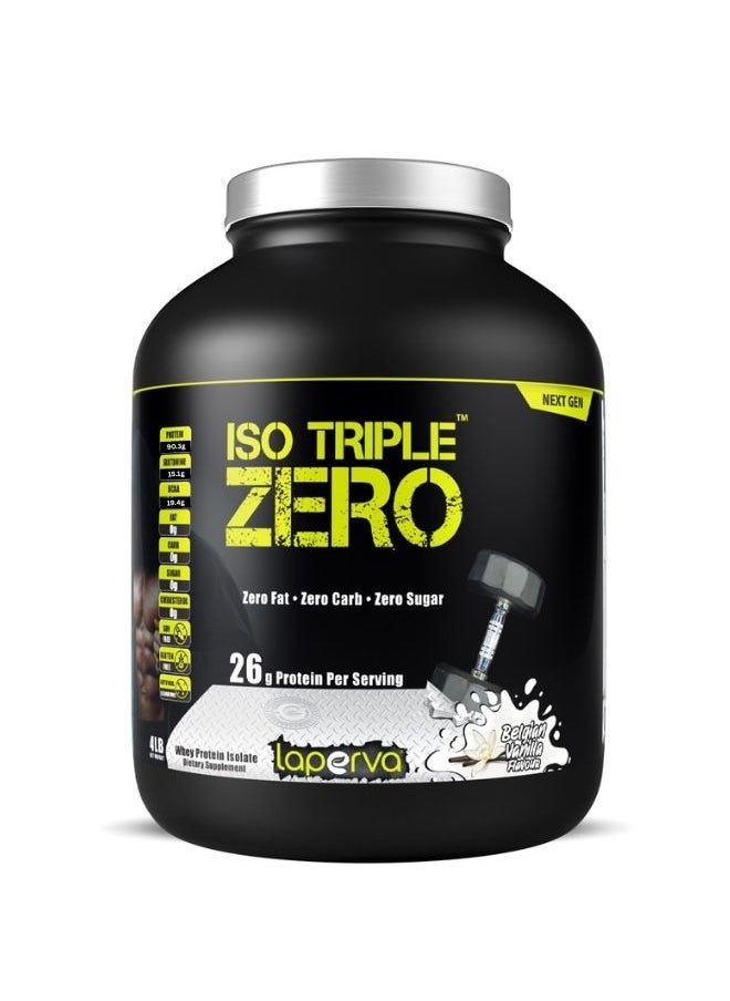 Laperva Iso Triple Zero Whey Protein Isolate Belgian Vanilla Flavor 4Lb  - Image 1