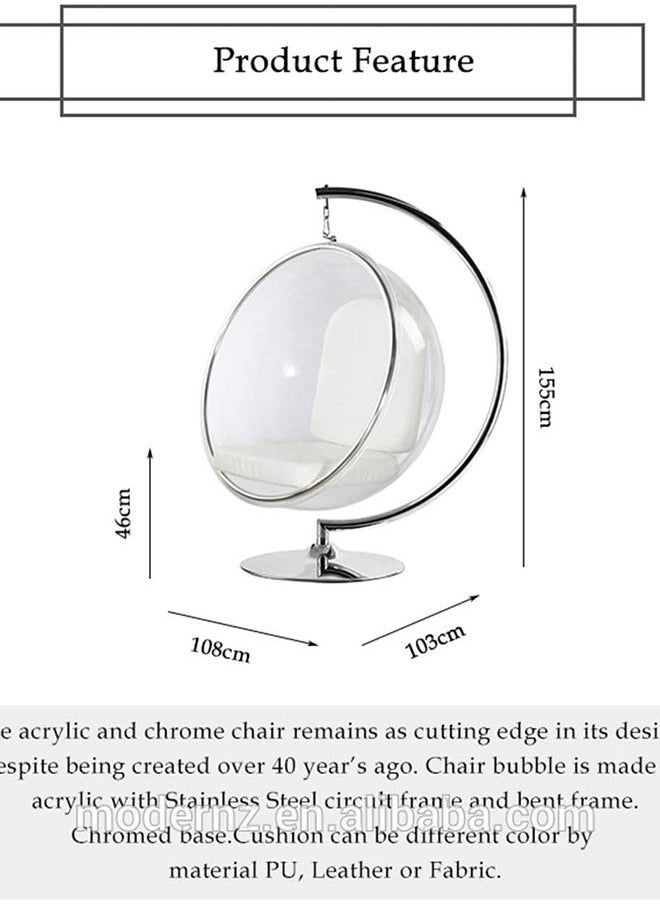 YULAN - High Quality Indoor Swing Hanging Chair Acrylic Ball Bubble Chair With Stand Transparent - Image 1