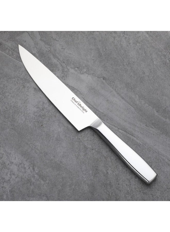 DANUBE HOME Chef'S Delight Celina Pro Chef 8 Inch Premium Shinny Silver Stainless Steel Ultra Sharp Ergonomic Handle Perfect For Professional And Home Chefs