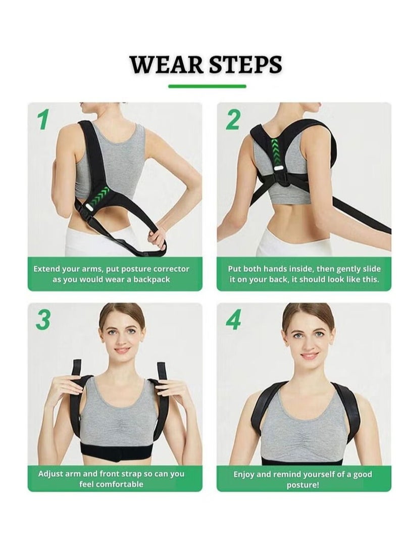 Excefore Back Support Brace and Posture Correction Belt, Relieves Pain Stress and Fatigue with Neck Shoulder Clavicle and Spine Alignment, Reshape Your Body With This Back Straightener and Be Attractive, Fit - Image 5