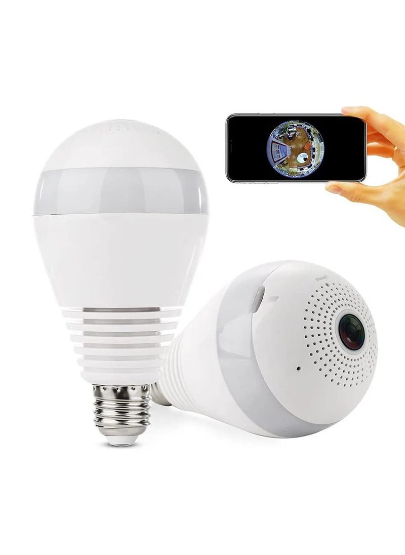 TECHNOVIEW TECHNOVIEW Spy HD Plus Wireless WiFi 360 Degree View Bulb Hidden Secret Camera Watch Live Video AudioMotion Detection Indoor Security for Home 1 Year Warranty 360 Degree Spy Camera  - Image 1
