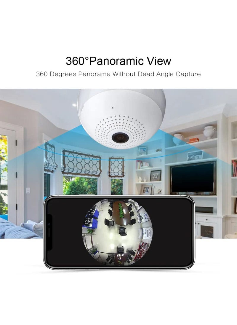 TECHNOVIEW TECHNOVIEW Spy HD Plus Wireless WiFi 360 Degree View Bulb Hidden Secret Camera Watch Live Video AudioMotion Detection Indoor Security for Home 1 Year Warranty 360 Degree Spy Camera  - Image 3