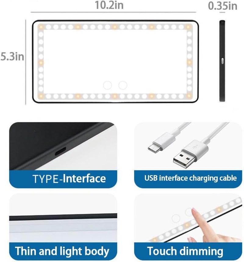Auconda Car Sun Visor Vanity Mirror with LED Lights - Image 3