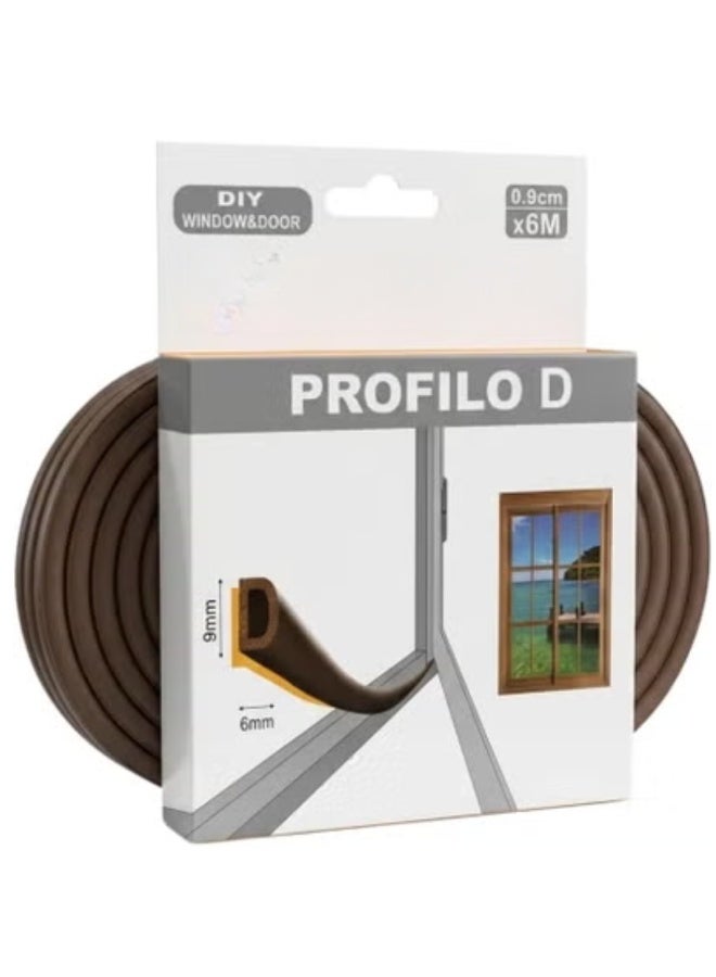 Hasanat Essentials D-Profile Weather Stripping Rubber Seal for Doors and Windows - Image 1
