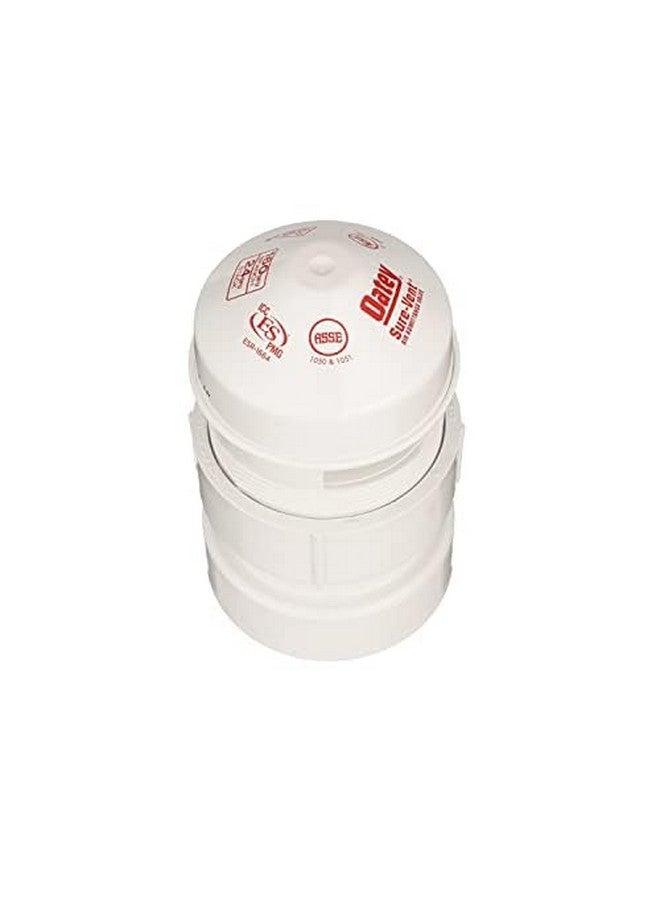 أوتي صمام دخول هواء DFU من Oatey Sure-Vent بقطر 1-1/2 بوصة - 2 بوصة، 160 فرعًا، 24 كومة، مع محول Sch. 40 من مادة PVC البيضاء - Image 1