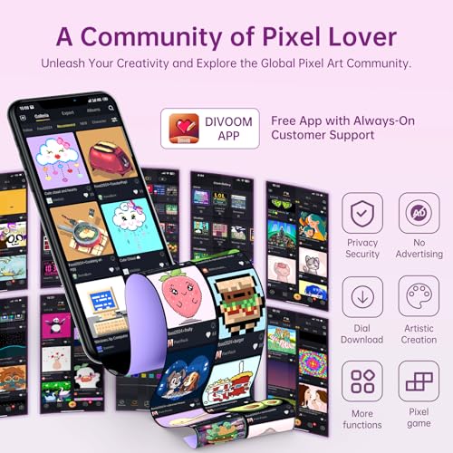 Divoom Times Gate - Cute Gaming Digital Clock with Smart App-Controlled, Support Weather Forecast, Stock Market/Exchange Rate, Social Media, Pixel Art Display for Gamers & Home Office Decor (Pink) - Image 5