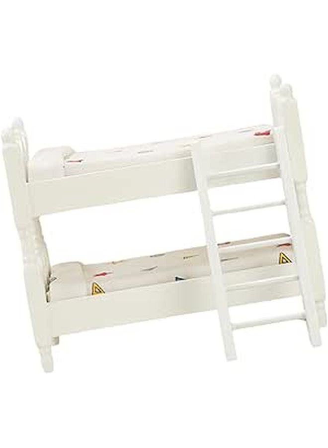 Miniature Dollhouse Bunk Bed Furniture Model with Geometric Design for Bedroom Scene Decoration - Image 1