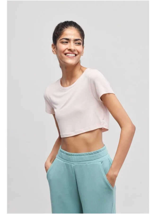 نسيسيرا Aqua Terry Travel Set with Light Pink Crop Top
