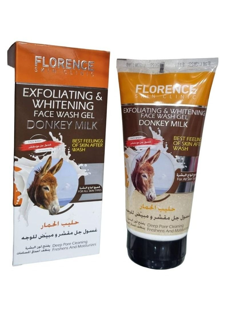 Florence Exfoliating and whitening facial wash gel with donkey milk 