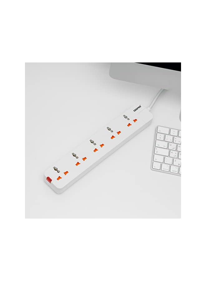Geepas 5 Way Extension Socket 13A - Extension Lead Strip With Led Indicators | Extra Long Cord With Over Current Protected | Ideal For All Electronic Devices | 2 Years Warranty - Image 4